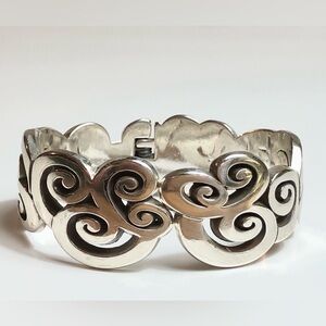 🌹🍃Brighton “Mix & Mingle” Filagree Silver Magnetic Hinged Cuff Bracelet🍃🌹